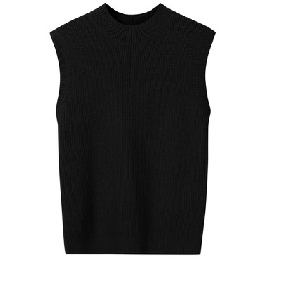 Women's Cap Sleeve Knit Pullover Sweater Crew Neck Tank Tops