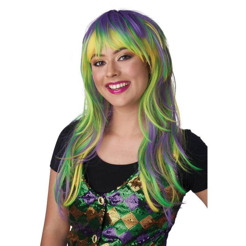 California Costumes Mardi Gras Party Girl Adult Wig, 1 of 4