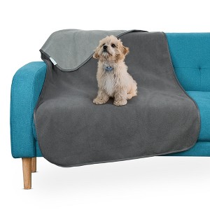 Kritter Planet Waterproof Dogs Blanket, Reversible Furniture Protector Cover for Dogs, Washable Dog Blanket, Gray - 1 of 4
