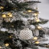 GlasFlength Tree Ornaments Modern Glass Ball Set Simple Elegant Design for Christmas Tree Home Decor Indoor Outdoor, White, 4.2"*4.2"*4.2" - 2 of 4