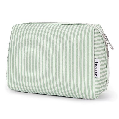 Narwey Striped Makeup Bag Travel Cosmetic Bag Organizer Toiletry Bag