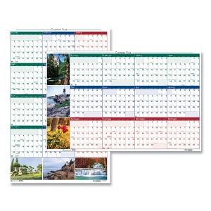 Earthscapes Recycled Reversible/Erasable Yearly Wall Calendar, Nature Photos, 32 x 48, White Sheets, 12-Month (Jan-Dec): 2025 - 1 of 3