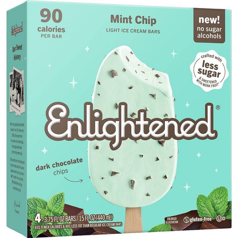 Enlightened Mint Chip Swirl Ice Cream Bars - 4pk, 1 of 4