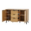 Homy Casa Modern Sideboard Buffet Cabinet with Storage and Drawers, Oak - 3 of 4