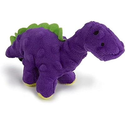 goDog Just For Me Dinos Bruto Squeaky Plush Dog Toy, Chew Guard Technology - Purple, Mini