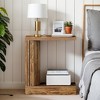Hommoo C-Shaped Narrow End Table Rustic Brown - 3 of 4