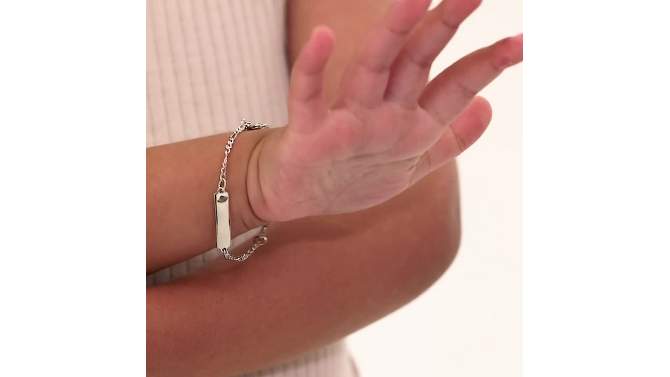 Baby Girls' Teddy Bear Tag ID Bracelet Sterling Silver - In Season Jewelry, 2 of 8, play video