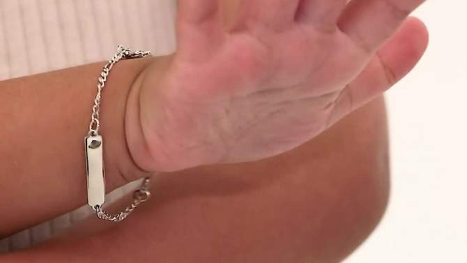 Baby Girls' Teddy Bear Tag ID Bracelet Sterling Silver - In Season Jewelry, 2 of 8, play video