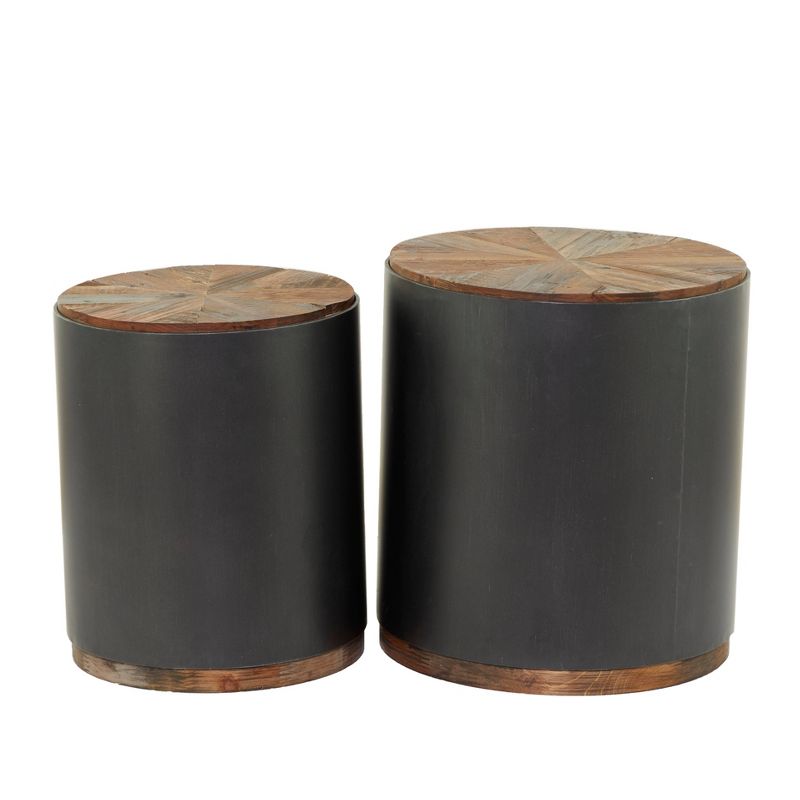 Set of 2 Rustic Metal Accent Tables Black - Olivia &#38; May, 6 of 8