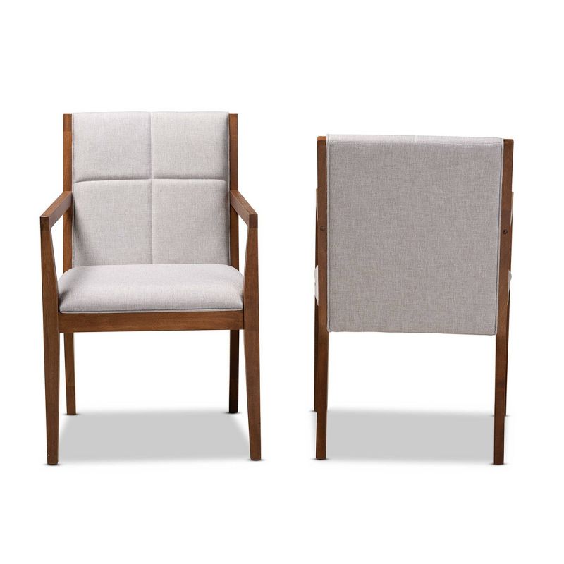 Set of 2 Theresa Fabric Upholstered Wood Living Room Accent Chair - Baxton Studio, 4 of 11