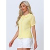 INSPIRE CHIC Women's Peter Pan Collar Contrast Color Trim Gingham Button Up Shirt - 3 of 4