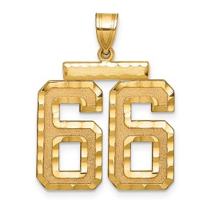 Black Bow Jewelry 14k Yellow Gold, Varsity Collection, Large D/C Pendant Number 66 - 1 of 3