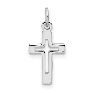 Black Bow Jewelry Sterling Silver Polished Cutout Cross Charm - 1 of 4