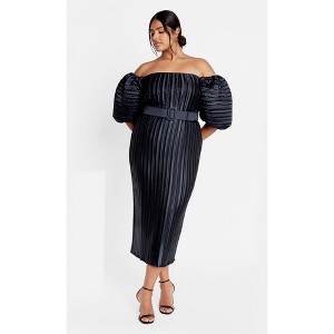 Women's Plus Size Krista Pleat Dress - midnight | CITY CHIC - 1 of 4
