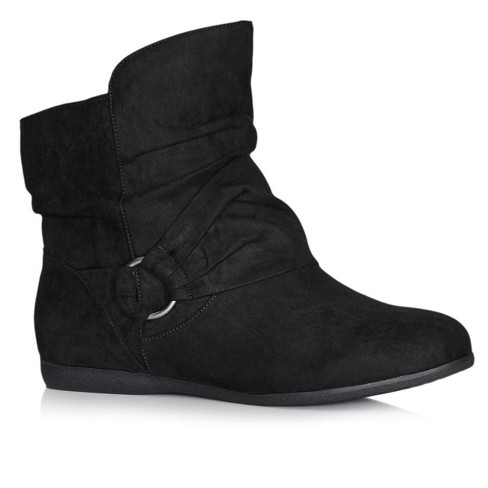 Black fashion ankle boots wide width