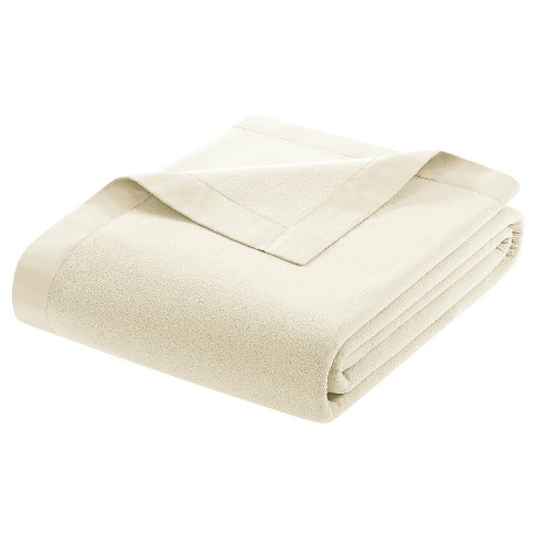 Micro Fleece Blanket (Twin) Ivory : Target