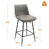 Vatros Counter Height Stools, FSC Certified Upholstered Faux Leather Bar Stools Set of 2 - 4 of 4