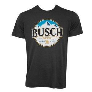 Adult Busch Heather Black Round Logo Tee Shirt - 1 of 2