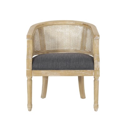 Steinaker French Country Wood And Cane Accent Chair Charcoal/natural ...