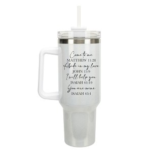 Elanze Designs Come To Me Abide In My Love His Word 40 oz. Stainless Steel, Large Water Bottle Coffee Mug, Spill & Leak Resistant, Thermal Travel - 1 of 1