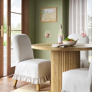 Replacement Ruffled Slipcover Only for Rounded Back Dining Chair - Threshold™ - 1 of 4