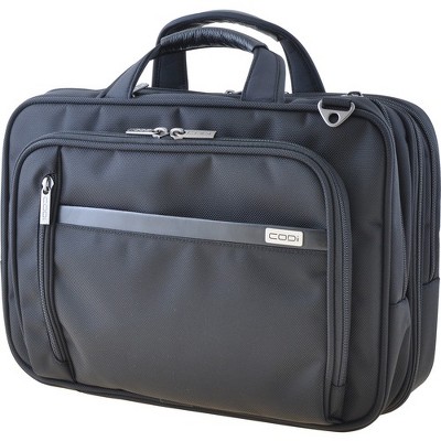 Codi Phantom Carrying Case (Messenger) for 16" Notebook - Black - Ballistic Nylon, Leather Handle - Checkpoint Friendly