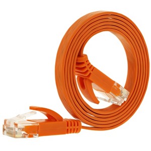 Fosmon Networking Cat5e Flat Tangle Free Ethernet Patch Cable (Orange, 3 Feet) - 1 of 4