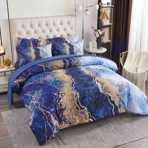 BAGOKIE Marble Watercolor 6 Pieces Comforter Bedding Set - 1 of 4