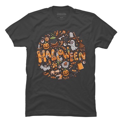 Men's Design By Humans happy halloween greeting holiday illustration By ghinan T-Shirt