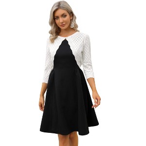 WhizMaxWomen's Cropped 3/4 Sleeve Cardigans Elegant Crochet Open Front Shrug Sweaters Knit Shrug Sweaters Bolero for Dresses - 1 of 4