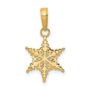 Black Bow Jewelry 14k Yellow Gold Polished Small Snowflake Pendant, 12mm - 1 of 4