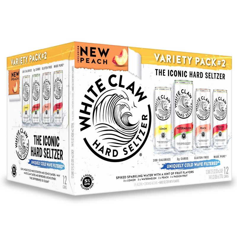 White Claw Hard Seltzer Variety Pack No. 2 - 12pk/12 fl oz Slim Cans, 1 of 12