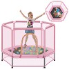 Belatt 55" Toddler Trampoline with Safety Enclosure Net and Balls | Indoor/Outdoor Mini Trampoline for Kids | Fun, Safe, and Durable - 2 of 4