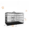 VisioGear 42" Double Door Folding Metal Wire Cage with Divider and Leak-Proof Pan Tray for Indoor, Outdoor, and Travel, Black, 42.7"*26.8"*28.7" - 3 of 4