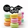 Big Dot of Happiness Black and White 2026 Graduation Party - Dessert Cupcake Toppers - Clear Treat Picks - Set of 24 - 4 of 4