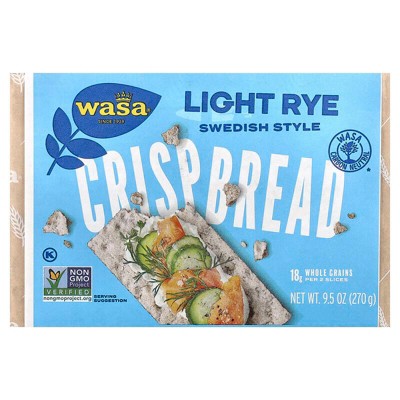 Wasa Flatbread, Whole Grain Crispbread, Light Rye, 9.5 oz