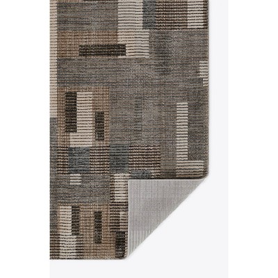 Gray Geometric Synthetic Rectangular Rug 118" x 94"