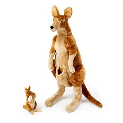 Melissa & Doug 3' Stuffed Animal - Kangaroo and Baby Joey in Pouch
