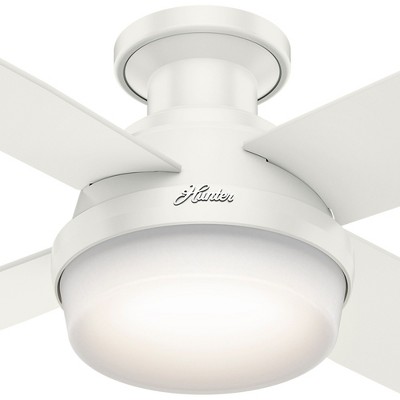 52'' Fresh White Composite Low Profile Ceiling Fan with LED Light and Remote