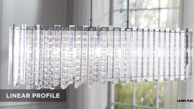 Mirabell Chrome 37" LED Island Pendant with Clear Crystal Droplets