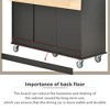 Kumasinova 52.7" Rolling Kitchen Island with Solid Wood Top,Kitchen Cart with Locking Wheels,Kitchen Island Cart with Towel Rack&Drawer for Kitchen - 3 of 4