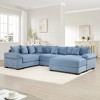Oversized 116.9" Corduroy Cloud Modular U-Shaped Sectional Sofa with Thick Cushion and Movable Ottoman, 5-Piece Free combination Sofa - 2 of 4