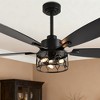 Bella Depot 52" Modern Black Large Caged Ceiling Fan with Light Kit - 2 of 4