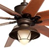 72" Casa Vieja Predator Rustic Indoor Outdoor Ceiling Fan with LED Light Remote English Bronze Cherry Frosted Glass Damp Rated for Patio Exterior Home - 3 of 4