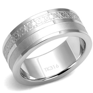 Slickblue Silver Polished Stainless Steel Men's Band, Simple No Stone Design, Size 8-13 - 1 of 4