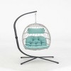 Nestfair 78" Wicker Aluminum Patio Swing Chair with Cushion Blue - 2 of 4