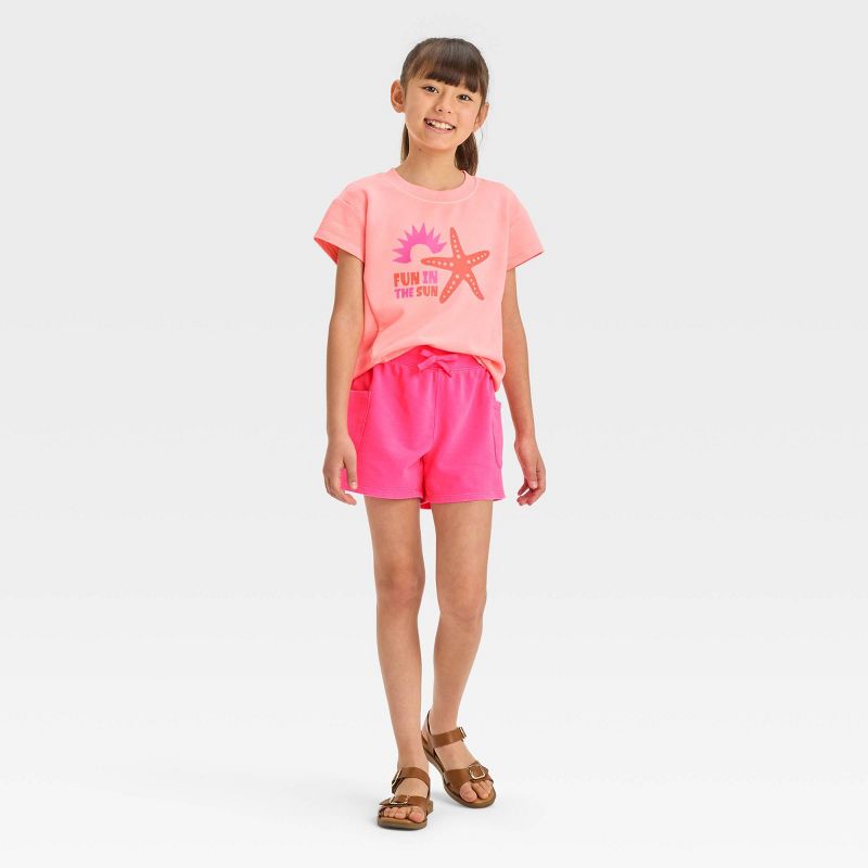 Girls&#39; Short Sleeve Icons French Terry Washed Top - Cat &#38; Jack&#8482;, 3 of 4