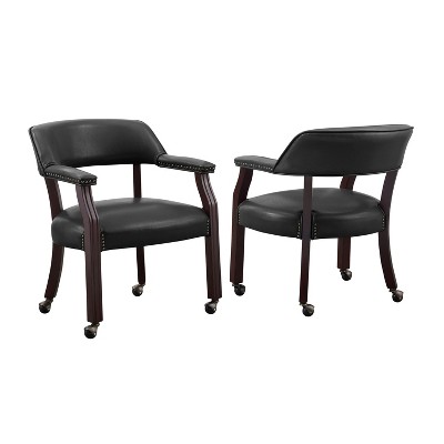 Tournament - Arm Chair With Casters - Medium Cherry