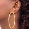 Black Bow Jewelry 4mm x 70mm 14k Yellow Gold Polished Round Hoop Earrings - 3 of 4