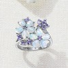 Ross-Simons Opal and 0.36 ct. t.w. Tanzanite Flower Ring in Sterling Silver - 4 of 4